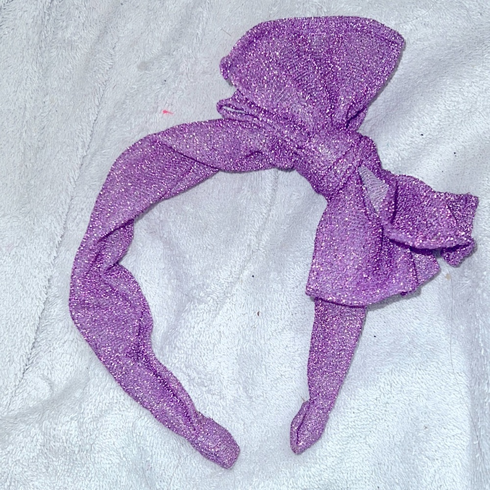 Purple Fabric Bow Headband